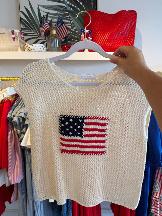 Stars & Stripes Crochet Sweater
