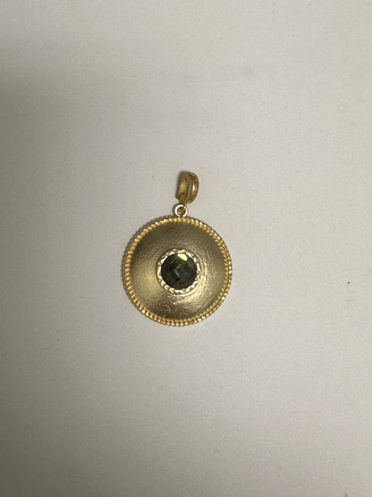 Semi Precious Matte Gold Pendent