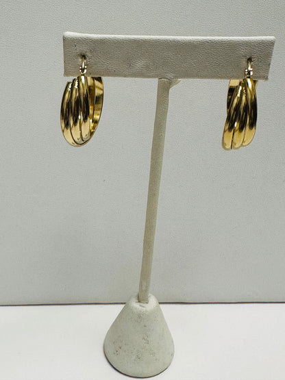 Triple Twist Hoop Earrings