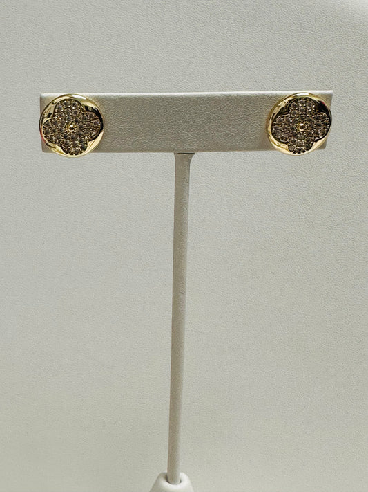 Pave Clover Studs