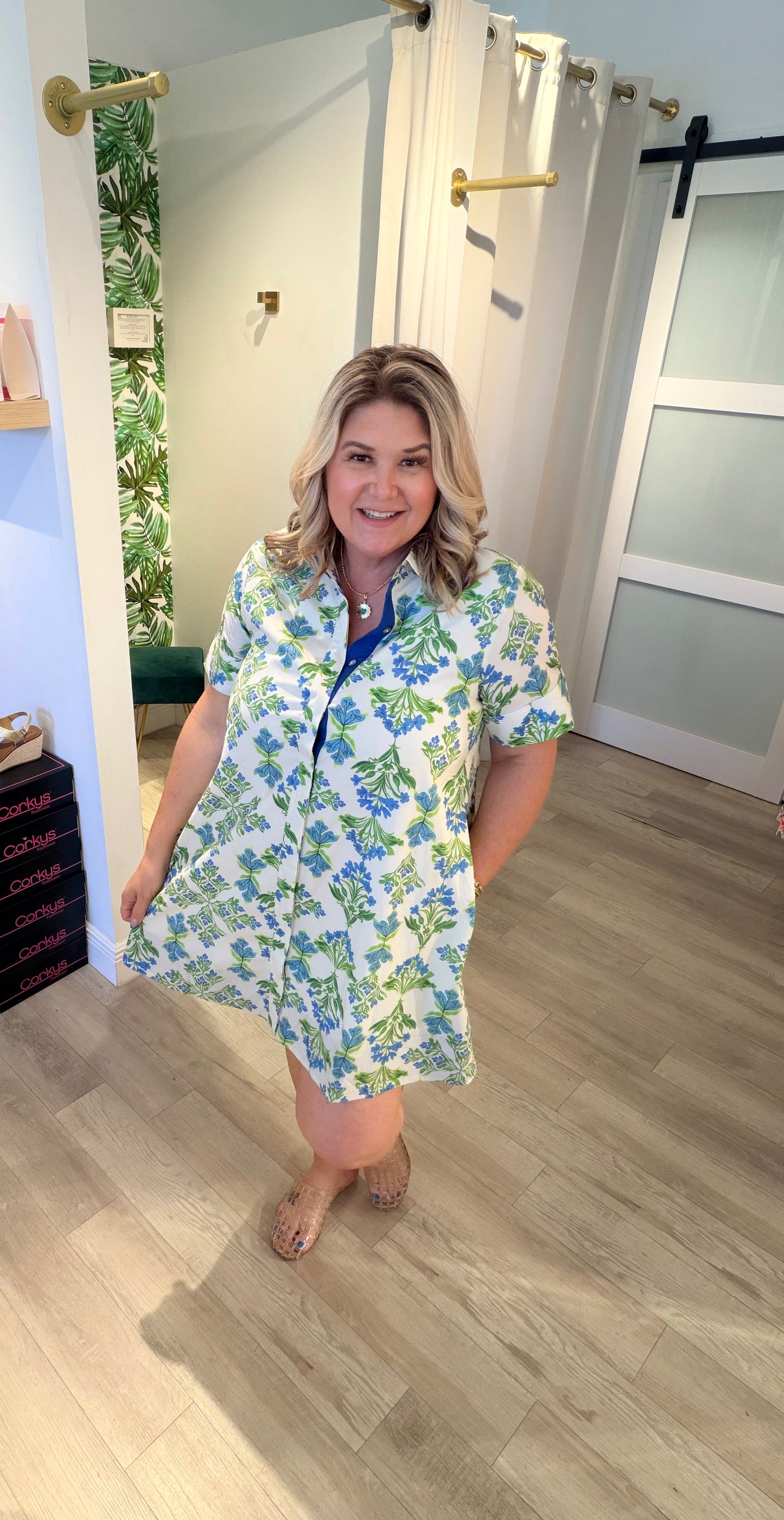 Island Blue Bouquet Dress