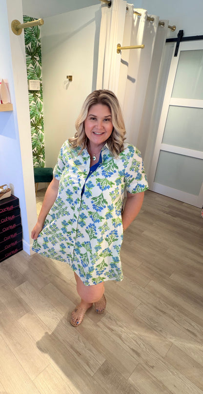 Island Blue Bouquet Dress
