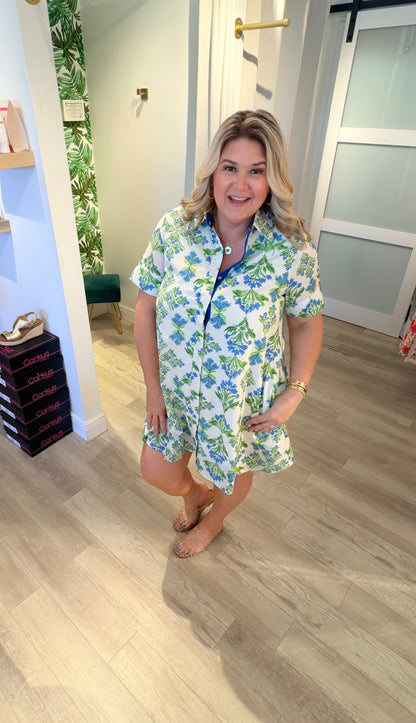 Island Blue Bouquet Dress