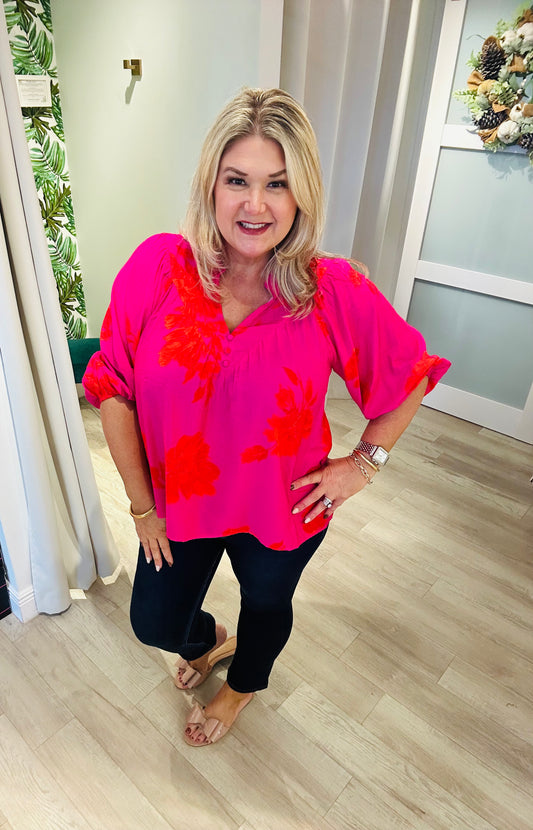 Scarlet Bloom Top