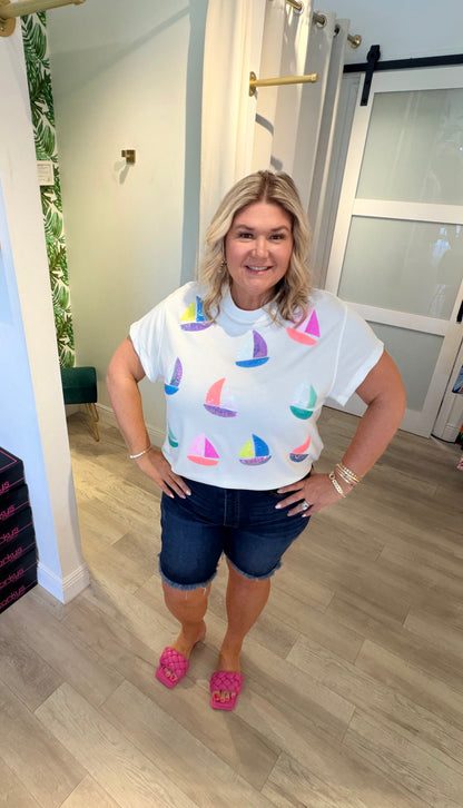 Sequin Sailaway Top