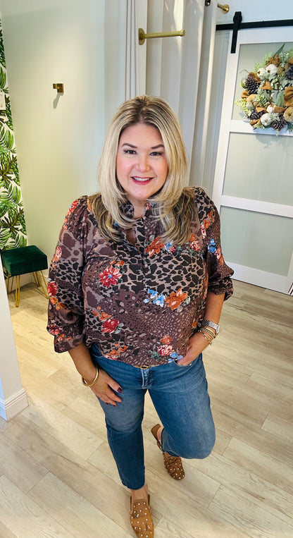 Leopard Garden Top