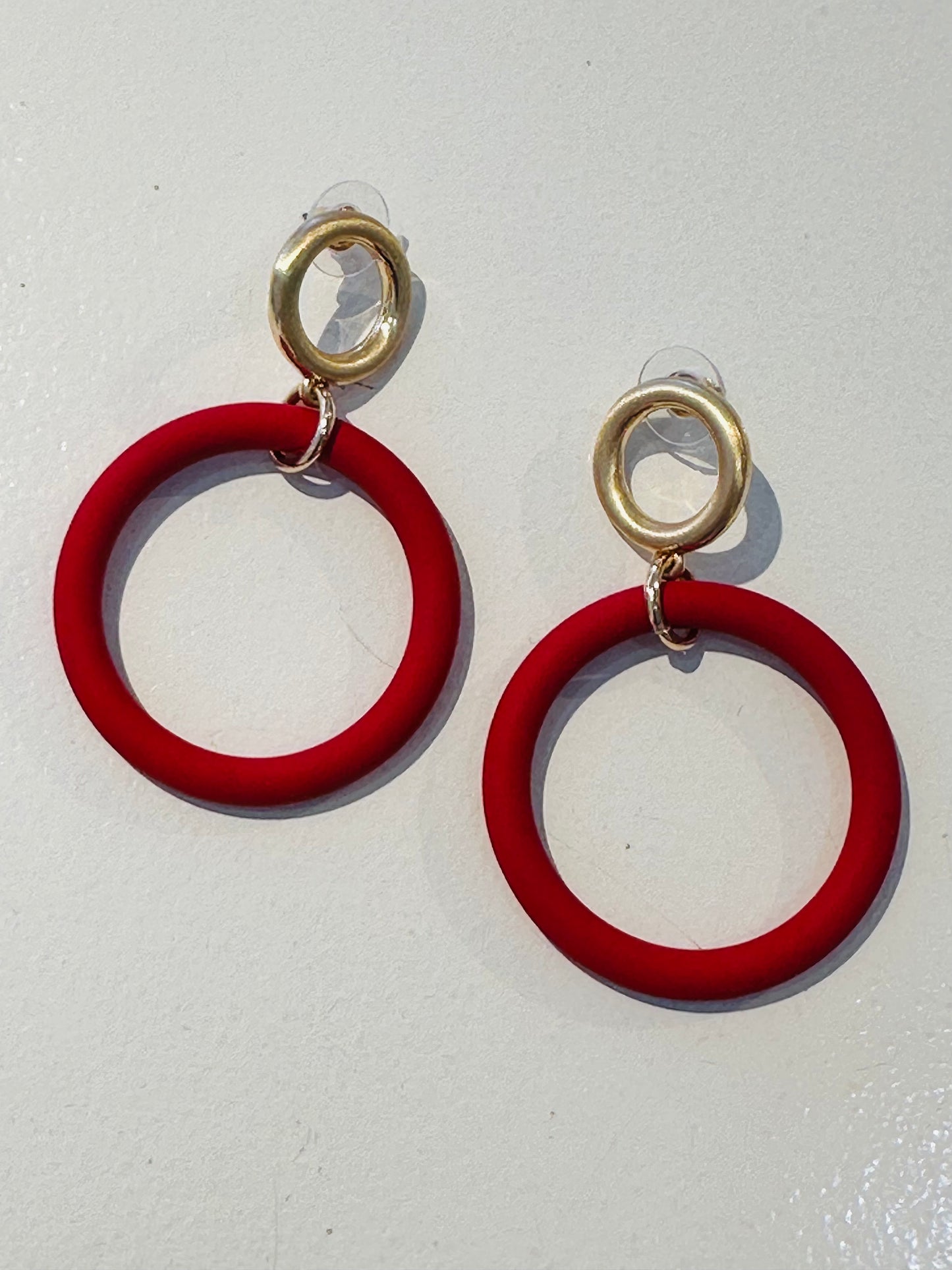 Coated Circle Earrings