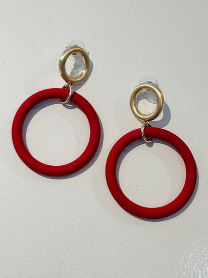 Coated Circle Earrings