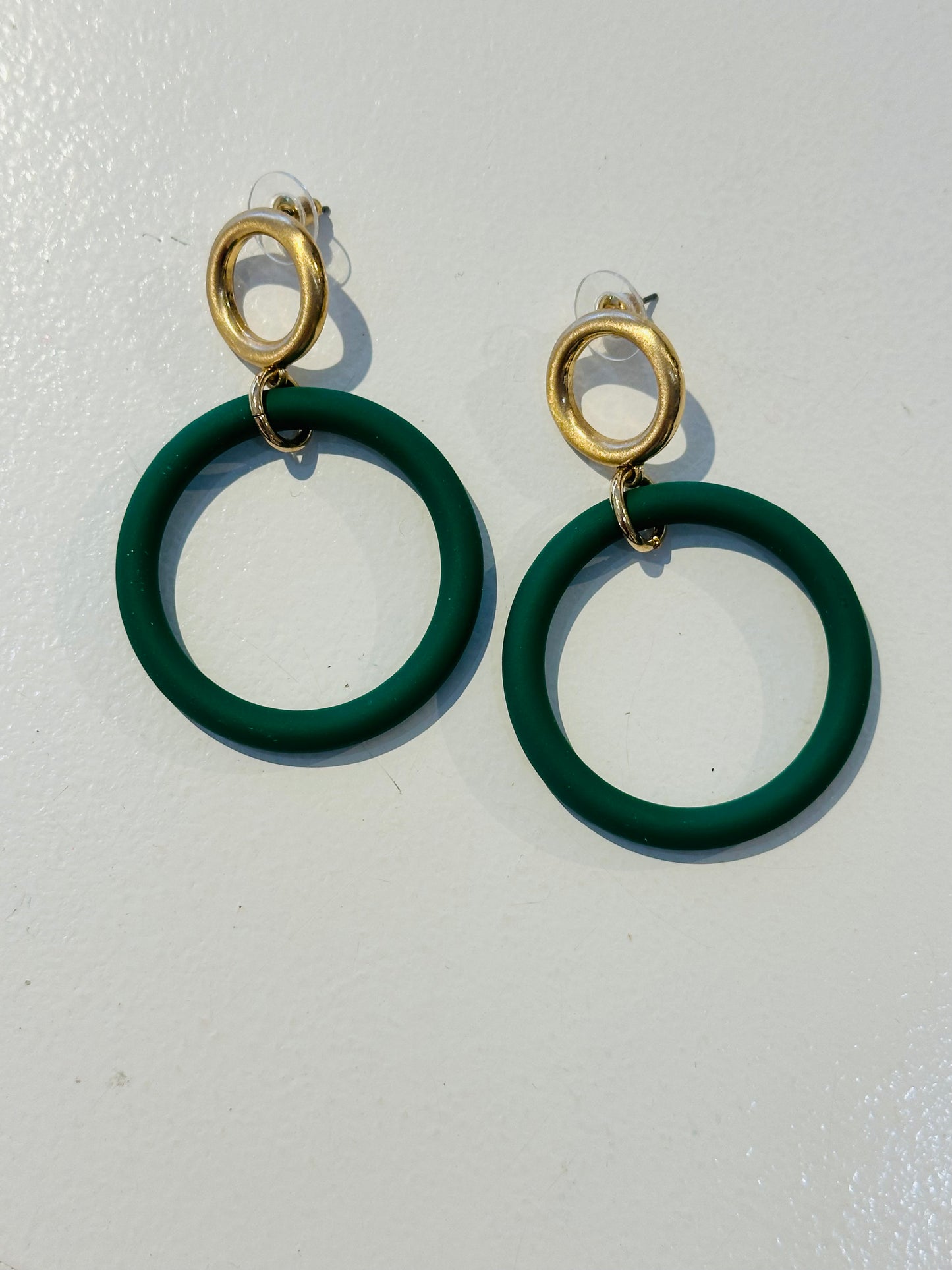 Coated Circle Earrings