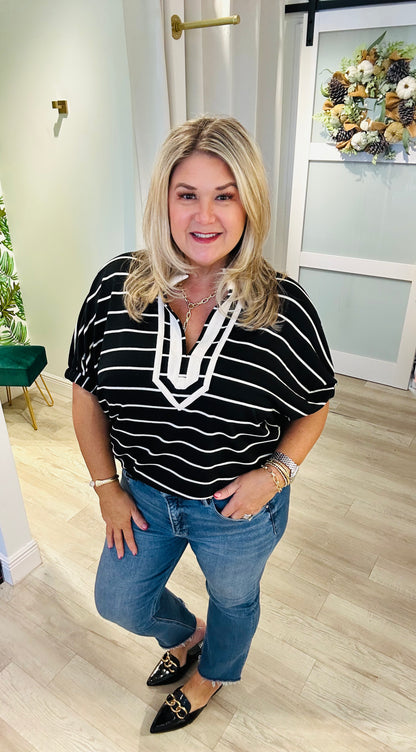Striped Sophistication Top