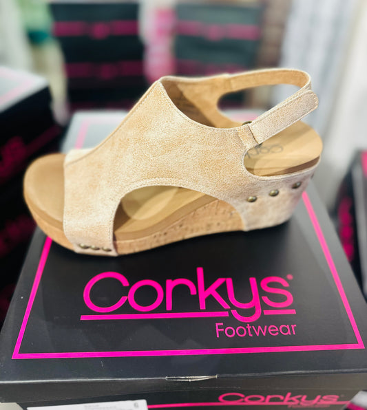 Sand Distressed Wedge