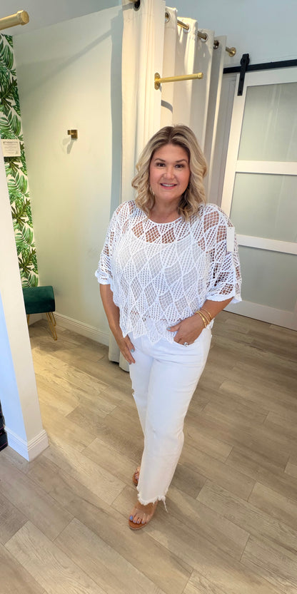 Open Knit Crochet Top