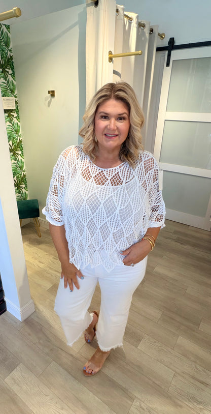 Open Knit Crochet Top