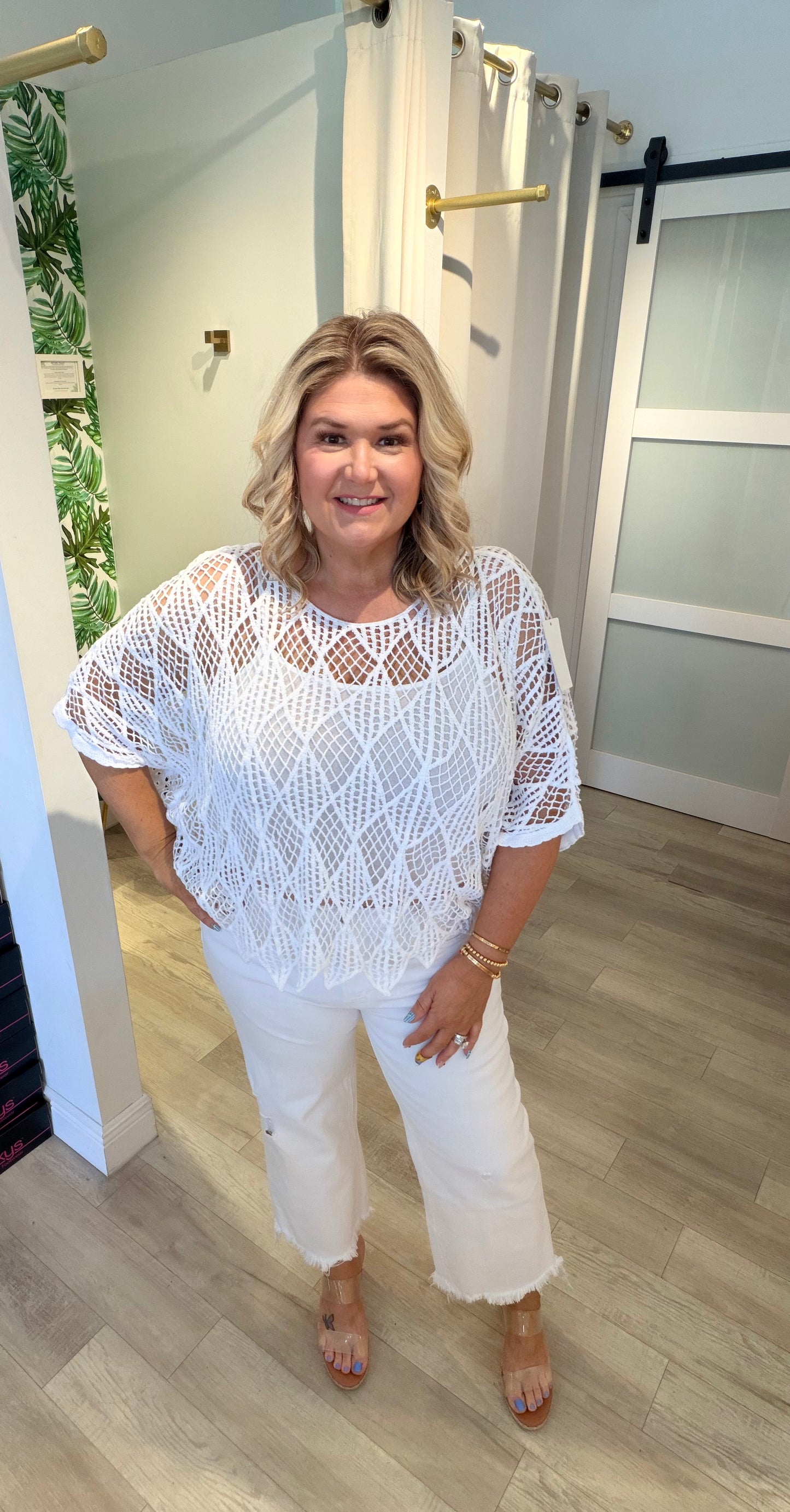 Open Knit Crochet Top