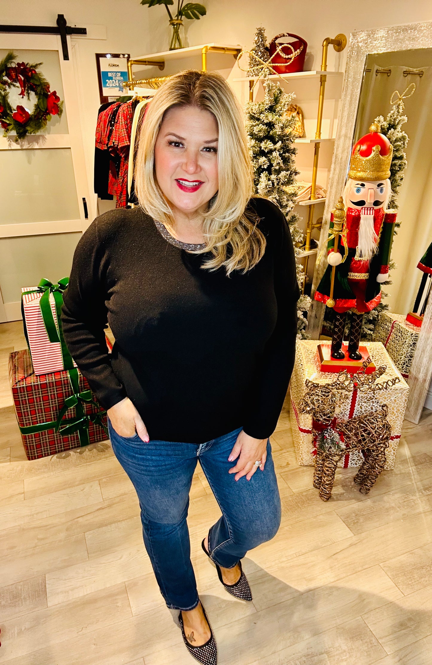 Jewel Neck Sweater