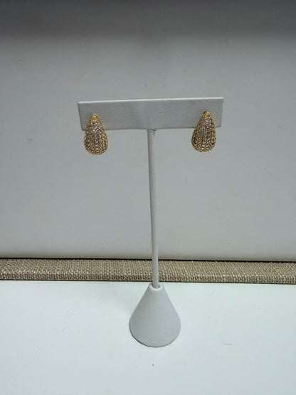 Small Pave Teardrop Earrings
