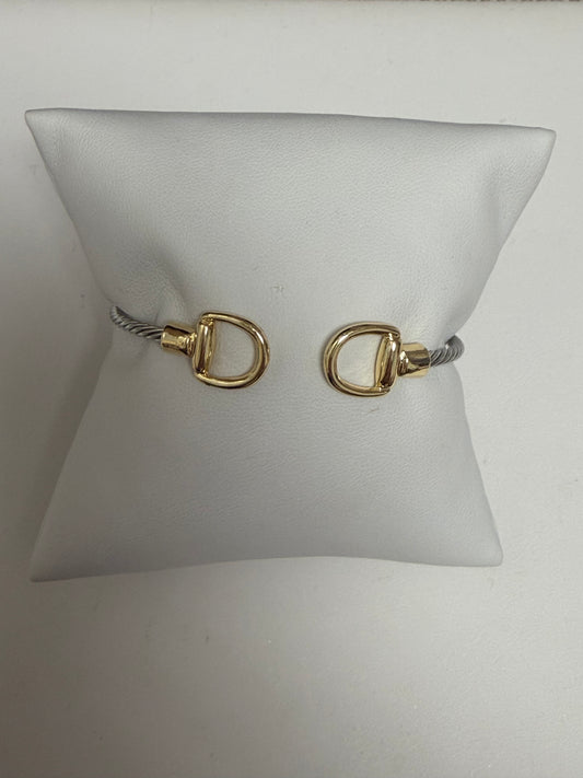 Two Tone Stirrup Bracelet