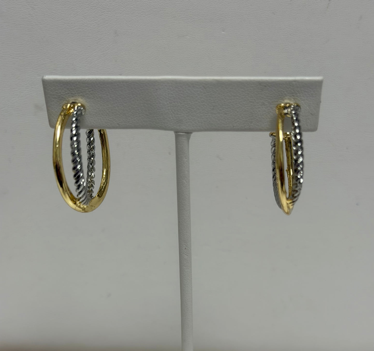 Two Tone Braided Hoop Earrings