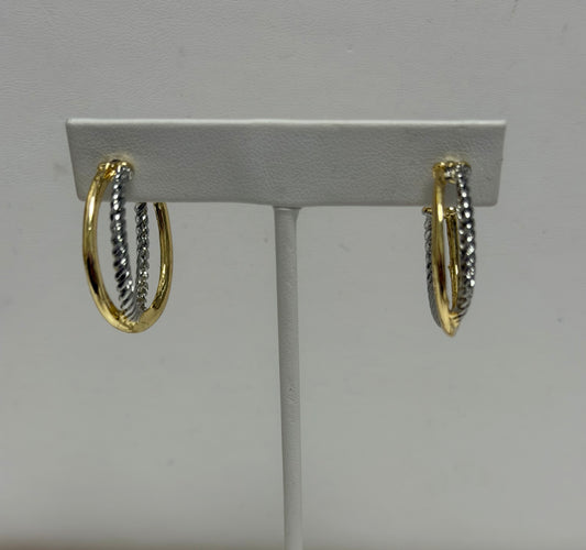 Two Tone Braided Hoop Earrings