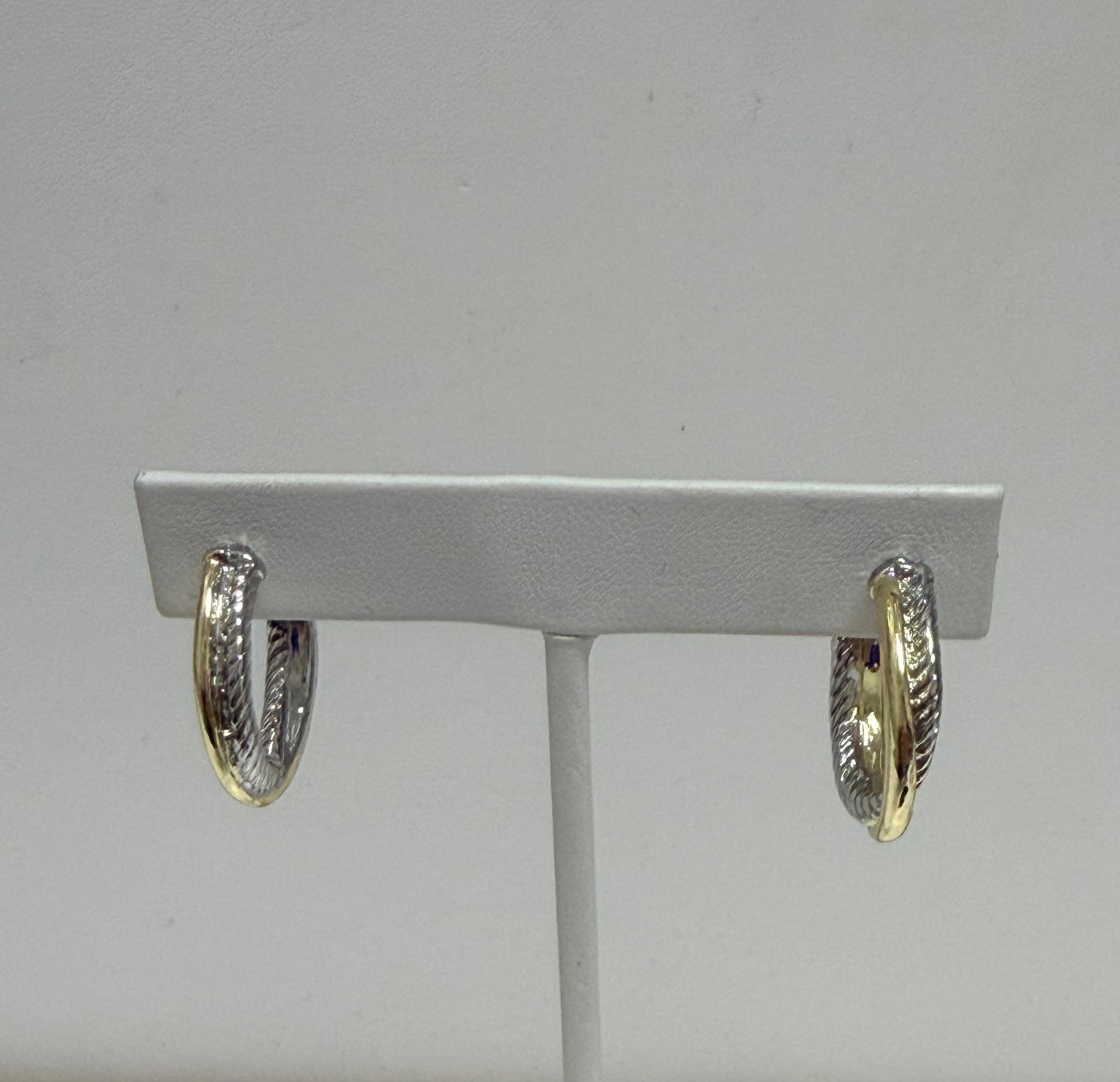 Two Tone Braided Hoop Earrings