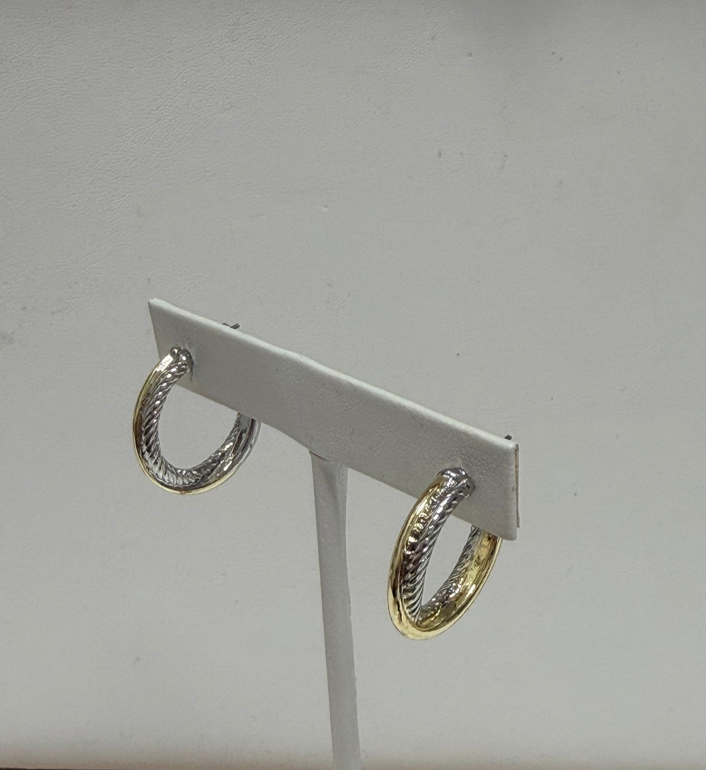 Two Tone Braided Hoop Earrings