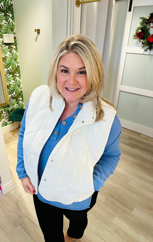 Cream Puff Quilted Vest