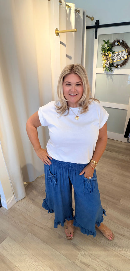 The Beach Bum Chambray Capri