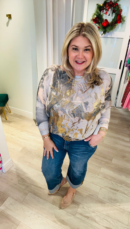 Foil watercolor Sweater