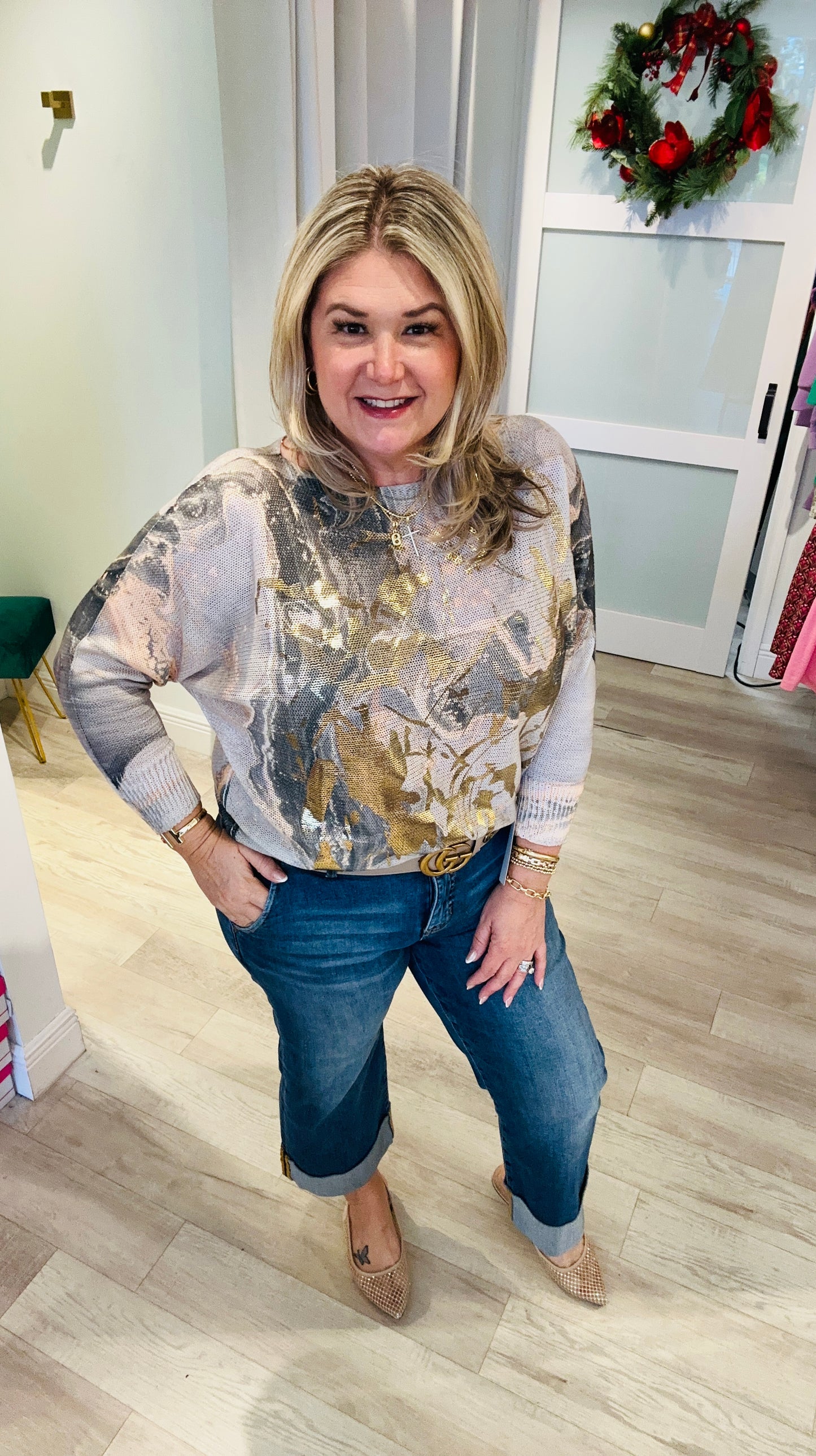 Foil watercolor Sweater