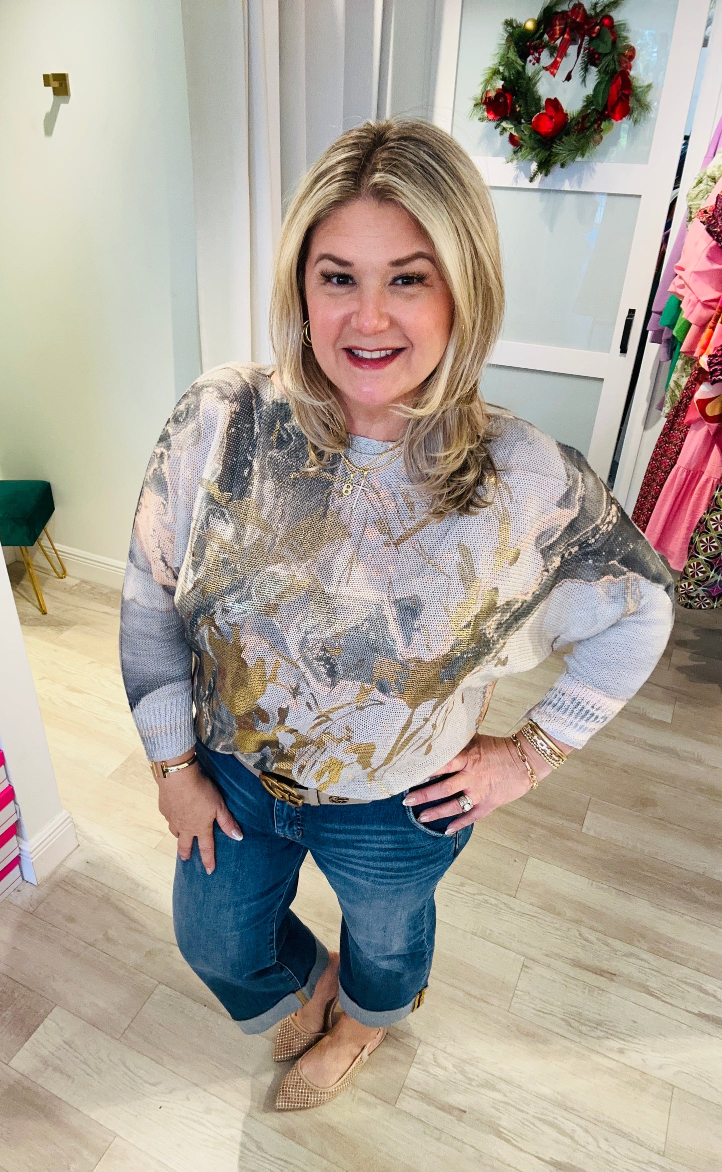 Foil watercolor Sweater