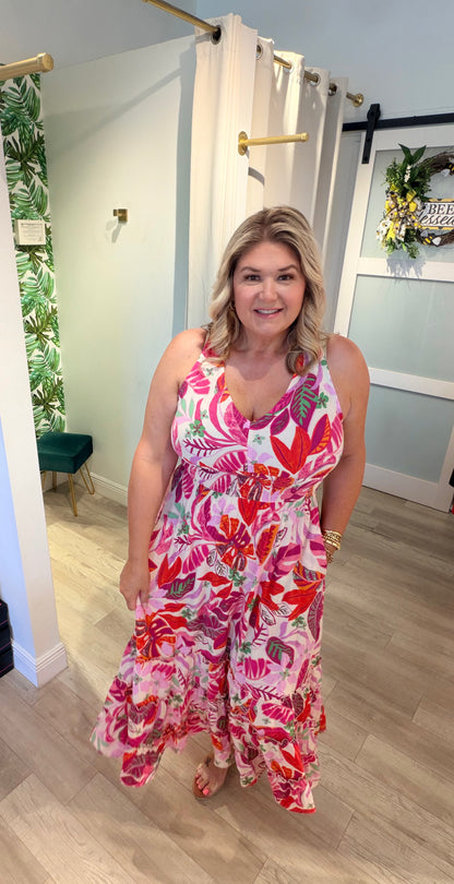 Tropical Dragon Fruit Dress