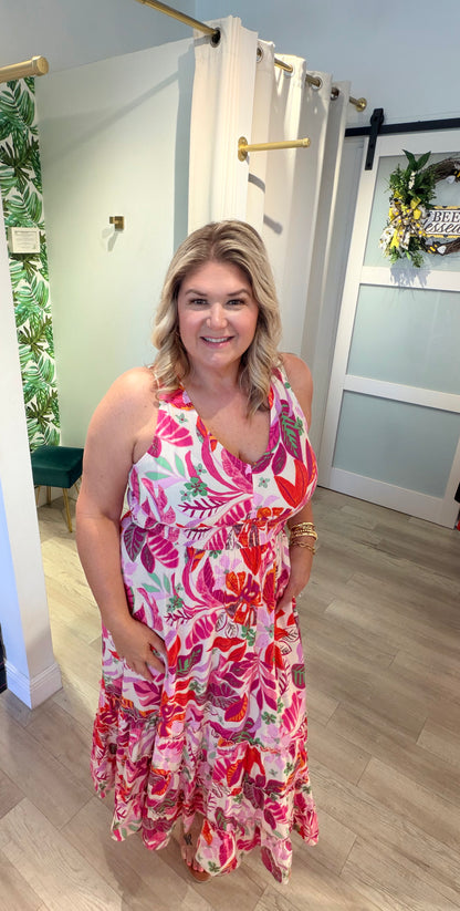 Tropical Dragon Fruit Dress
