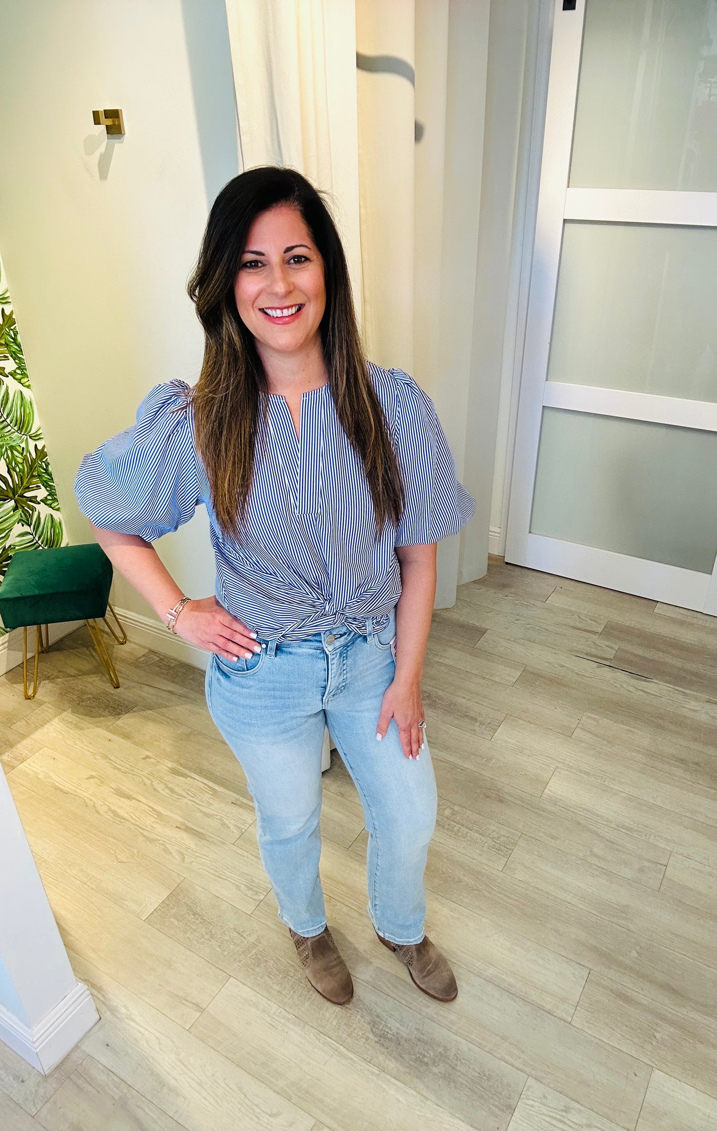 Blue Tide Stripe Top