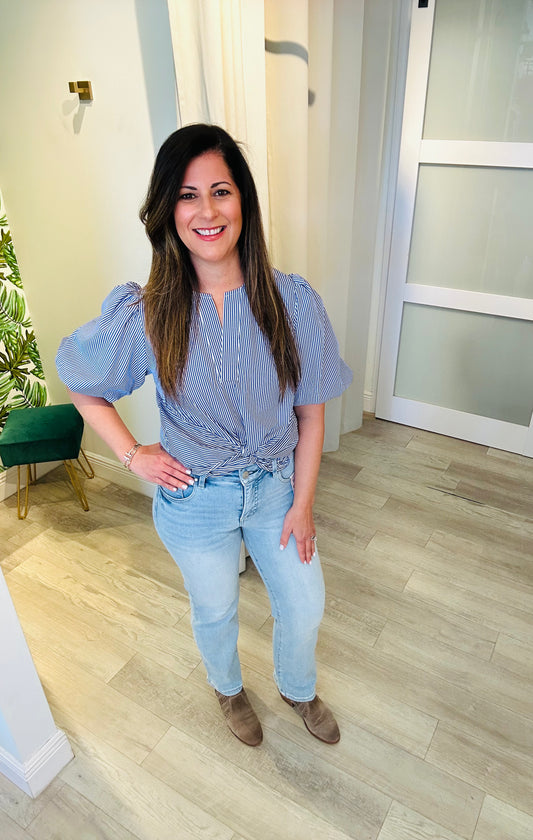 Blue Tide Stripe Top