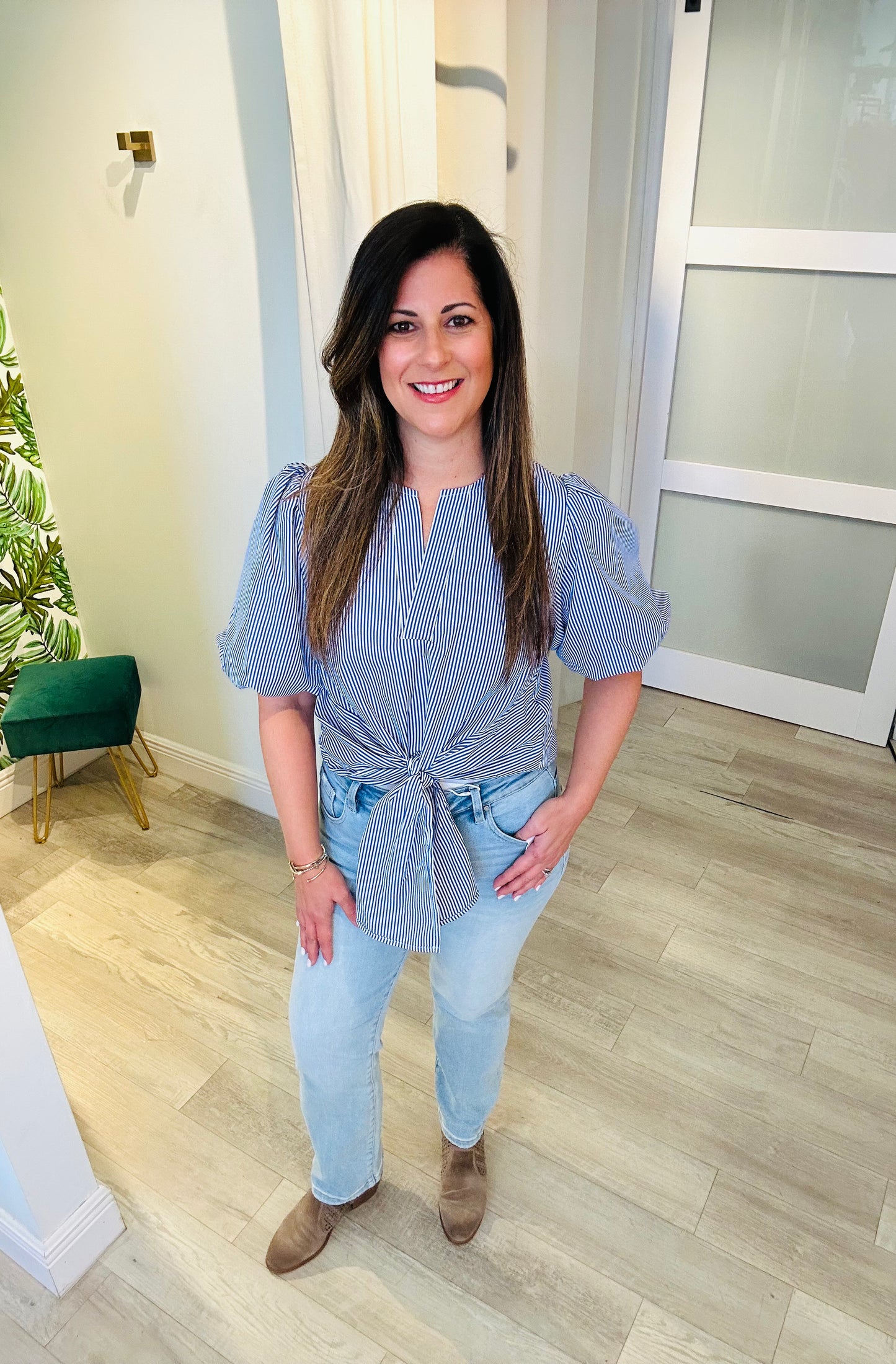 Blue Tide Stripe Top