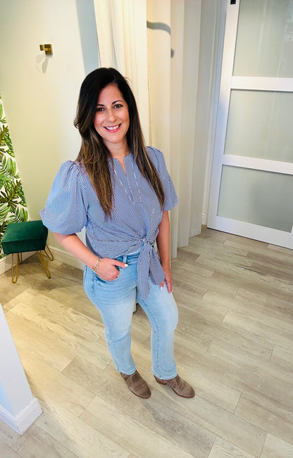 Blue Tide Stripe Top