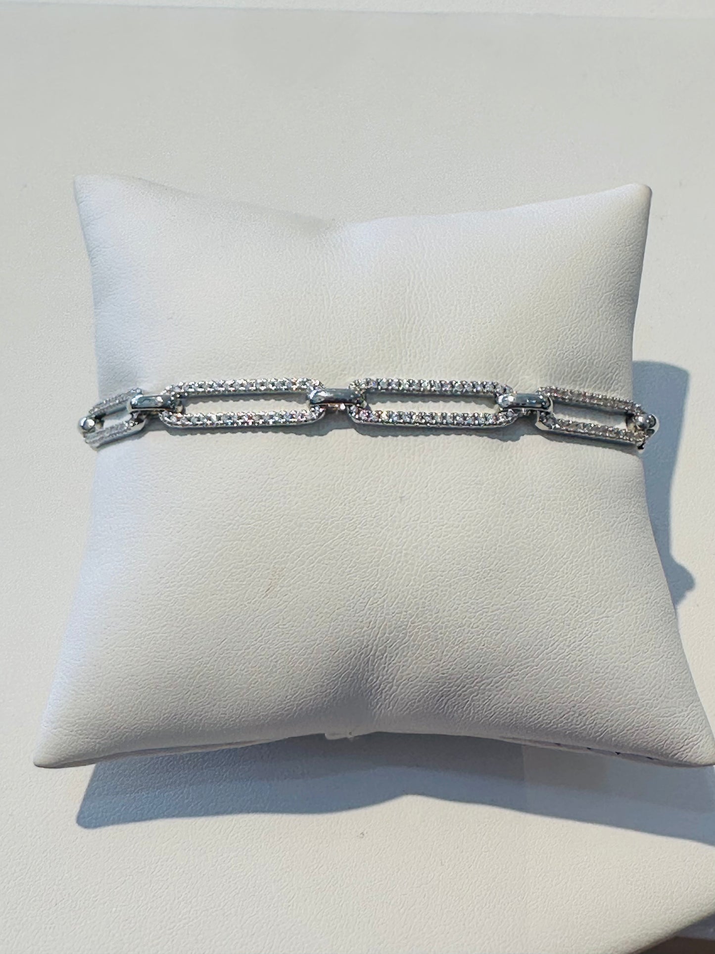 Pave Paperclip Bracelet