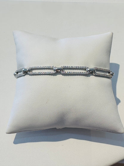 Pave Paperclip Bracelet