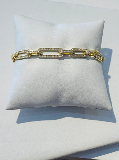 Pave Paperclip Bracelet