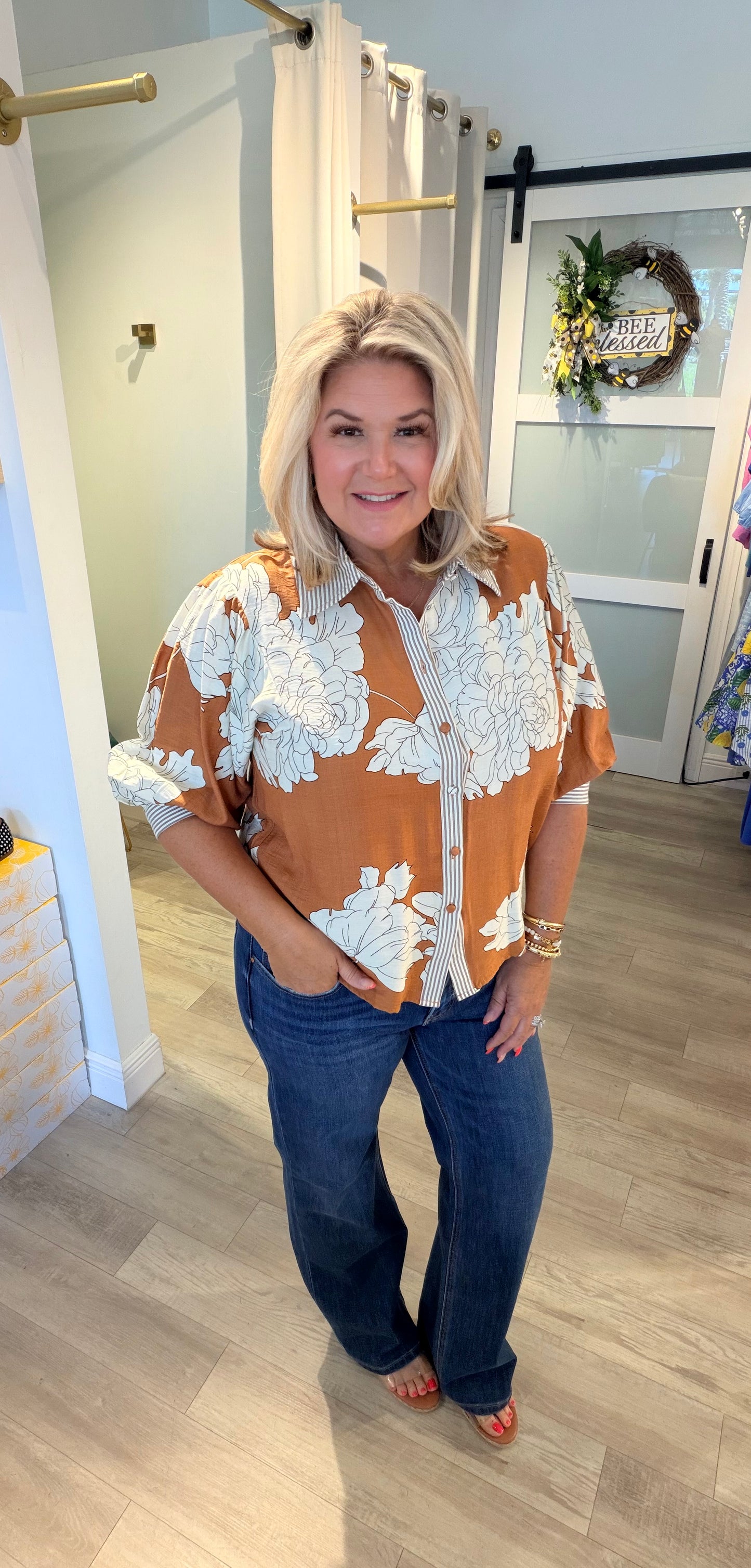 Floral Sketch Top