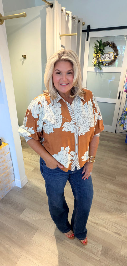 Floral Sketch Top