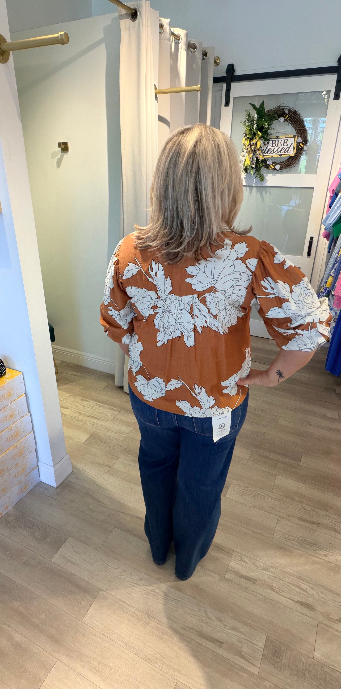 Floral Sketch Top