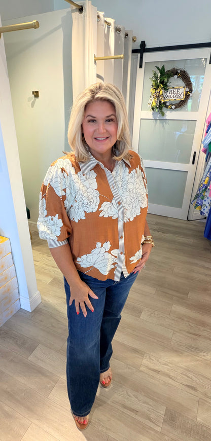 Floral Sketch Top
