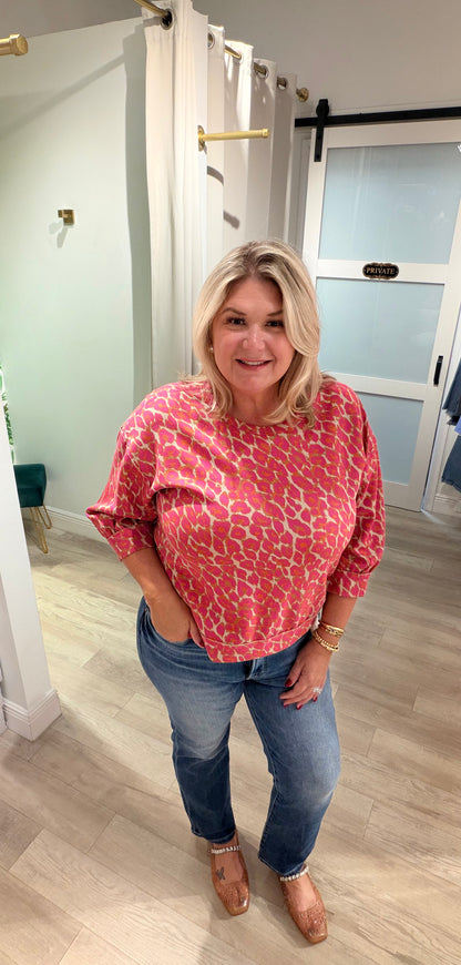 The Pink Leopard Top
