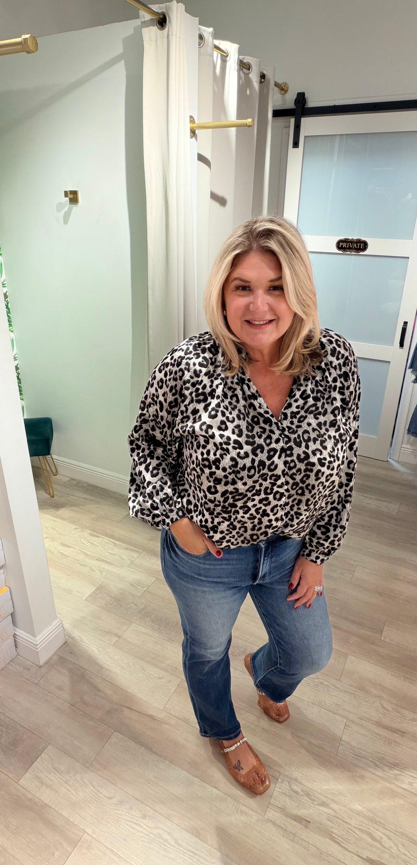 The Lady In Leopard Top