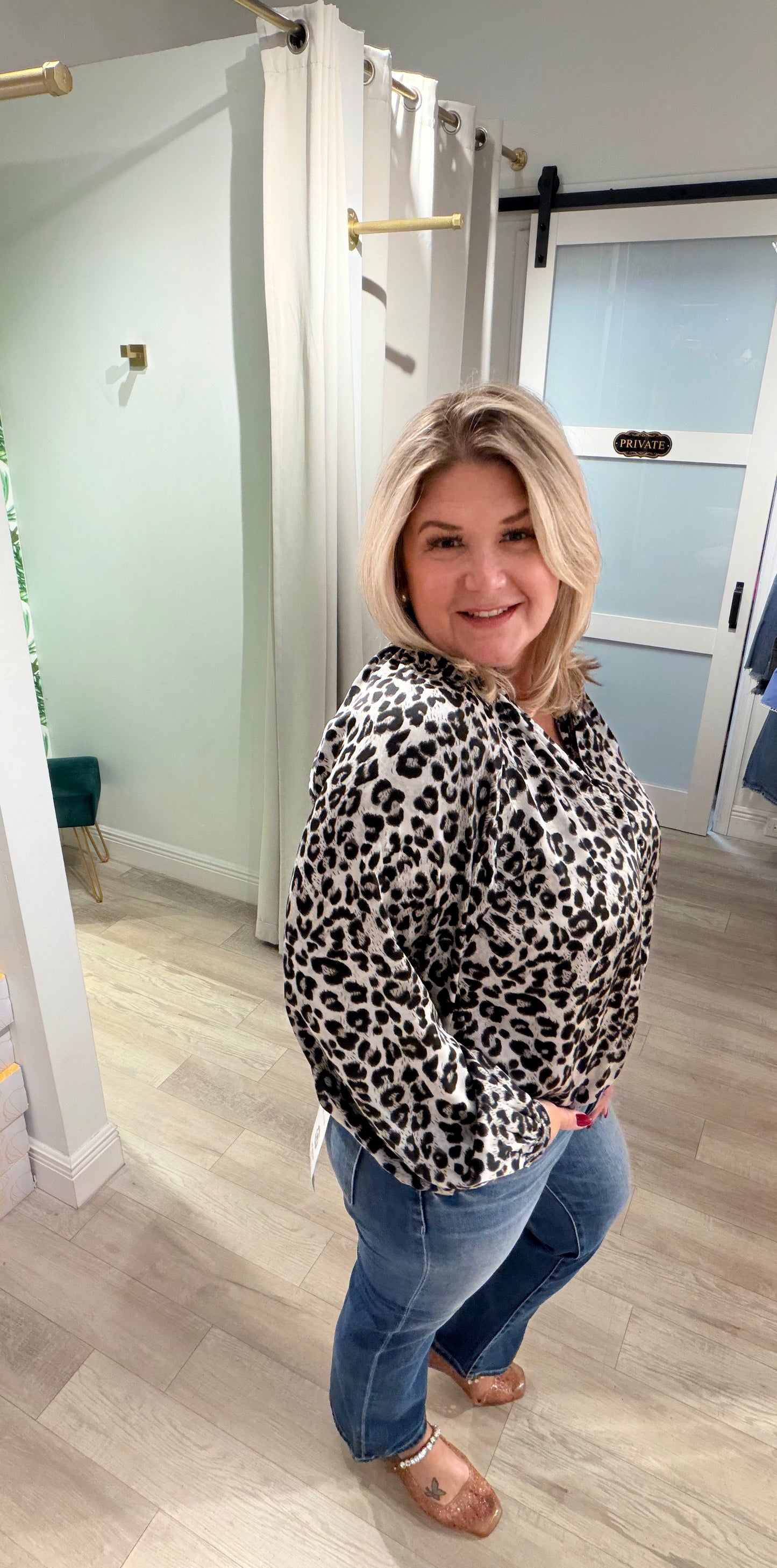 The Lady In Leopard Top