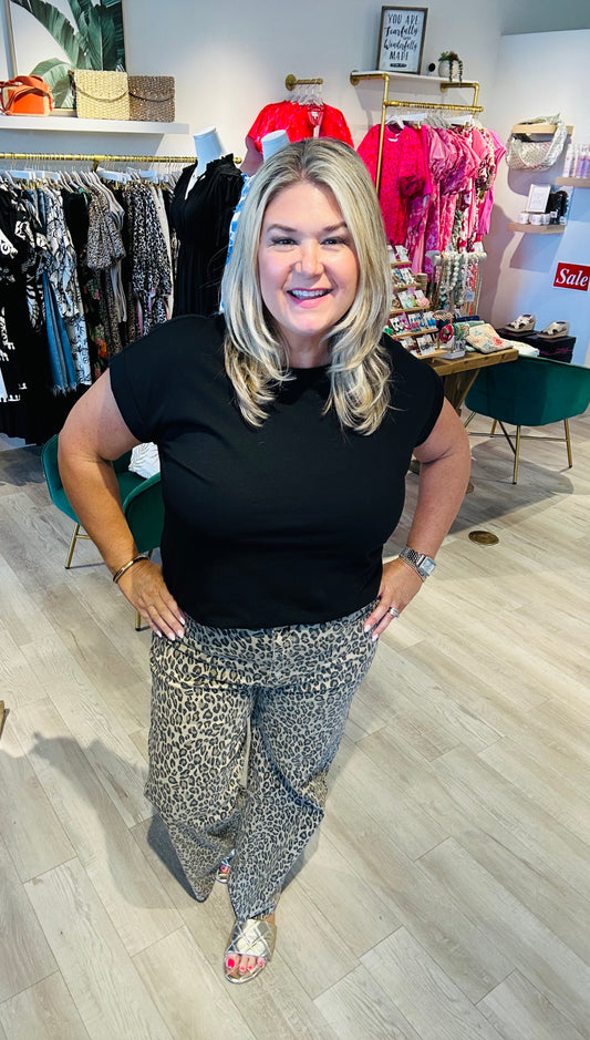 Leopard Twill Pant