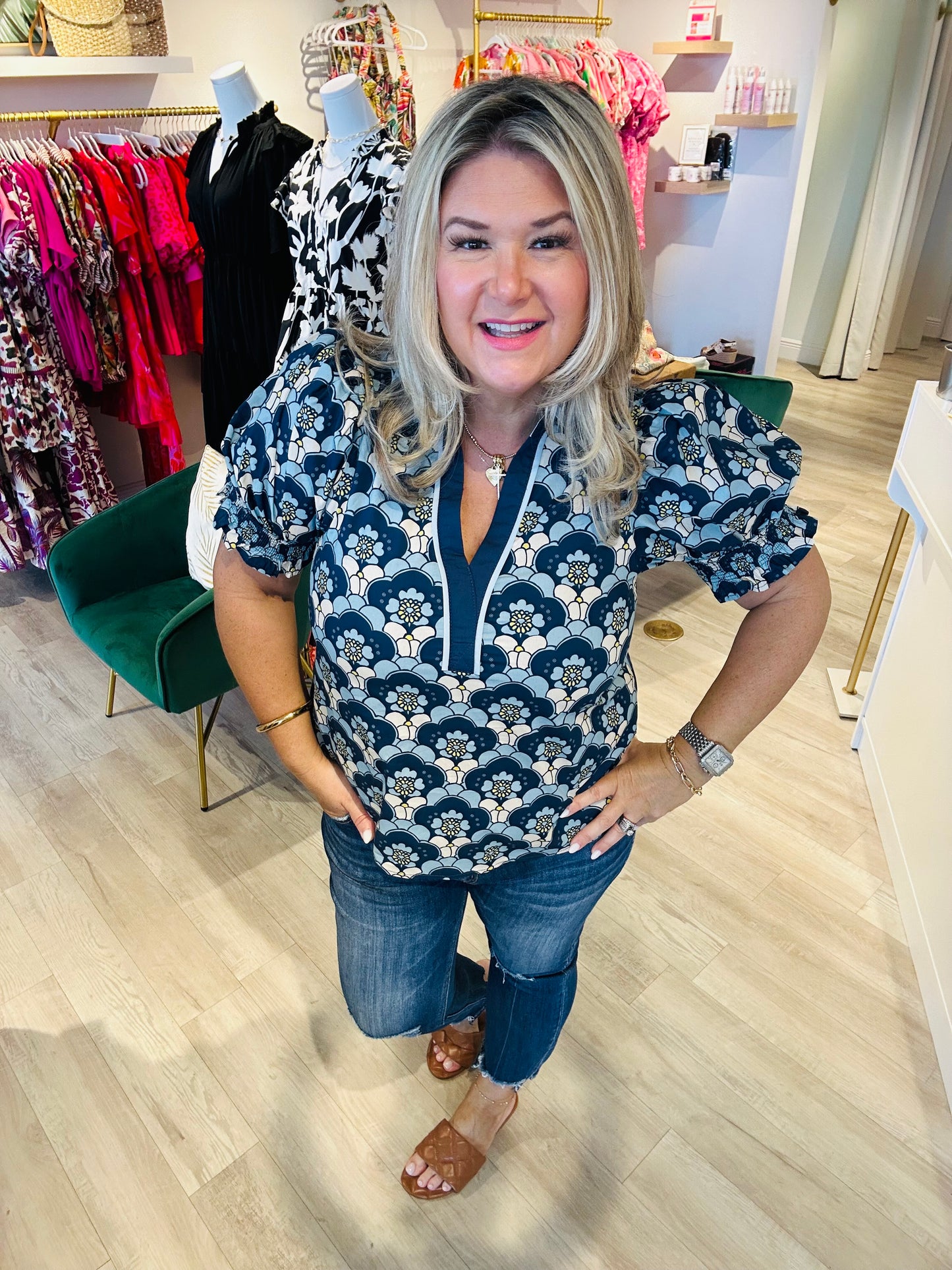 Retro Blooms Top