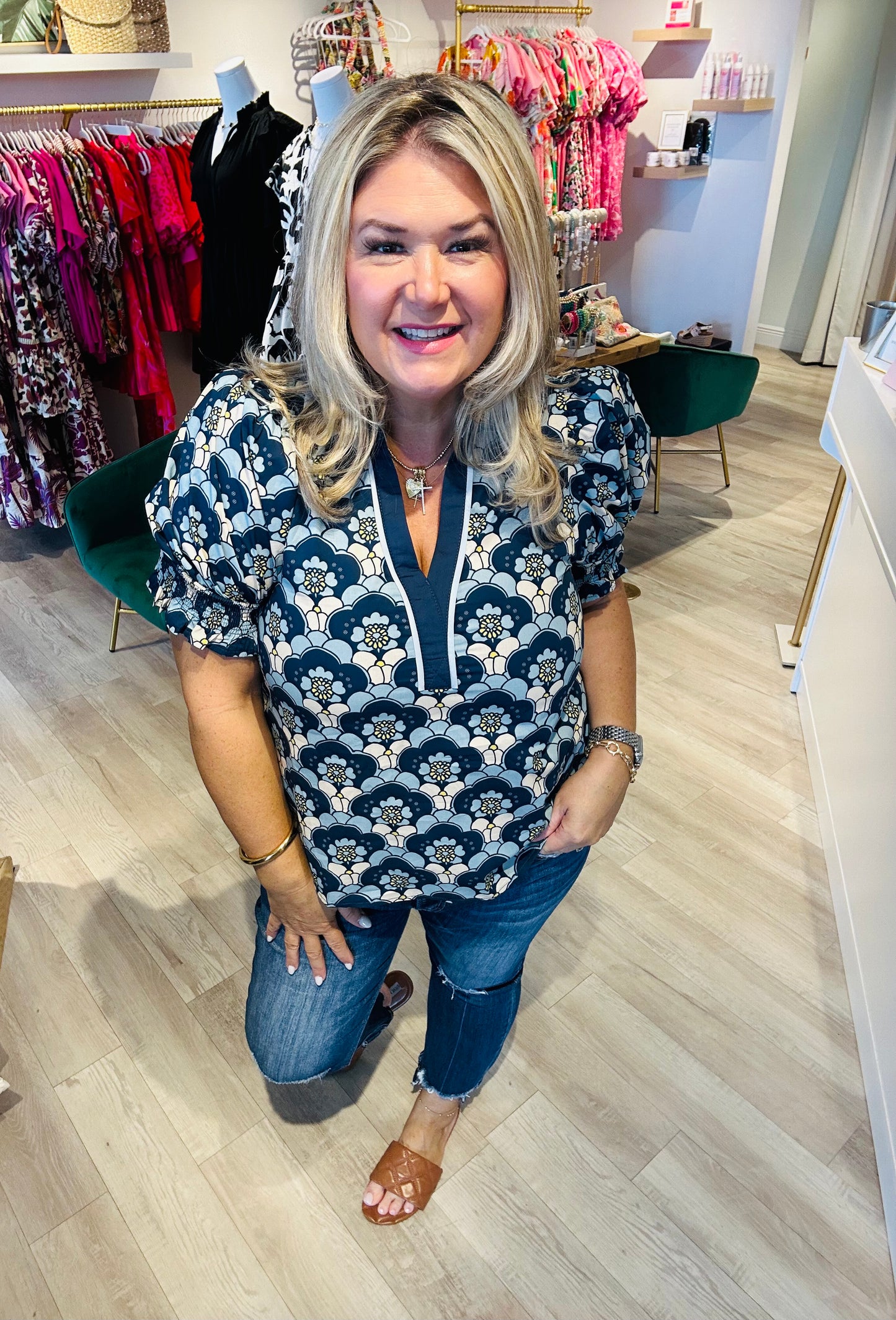 Retro Blooms Top