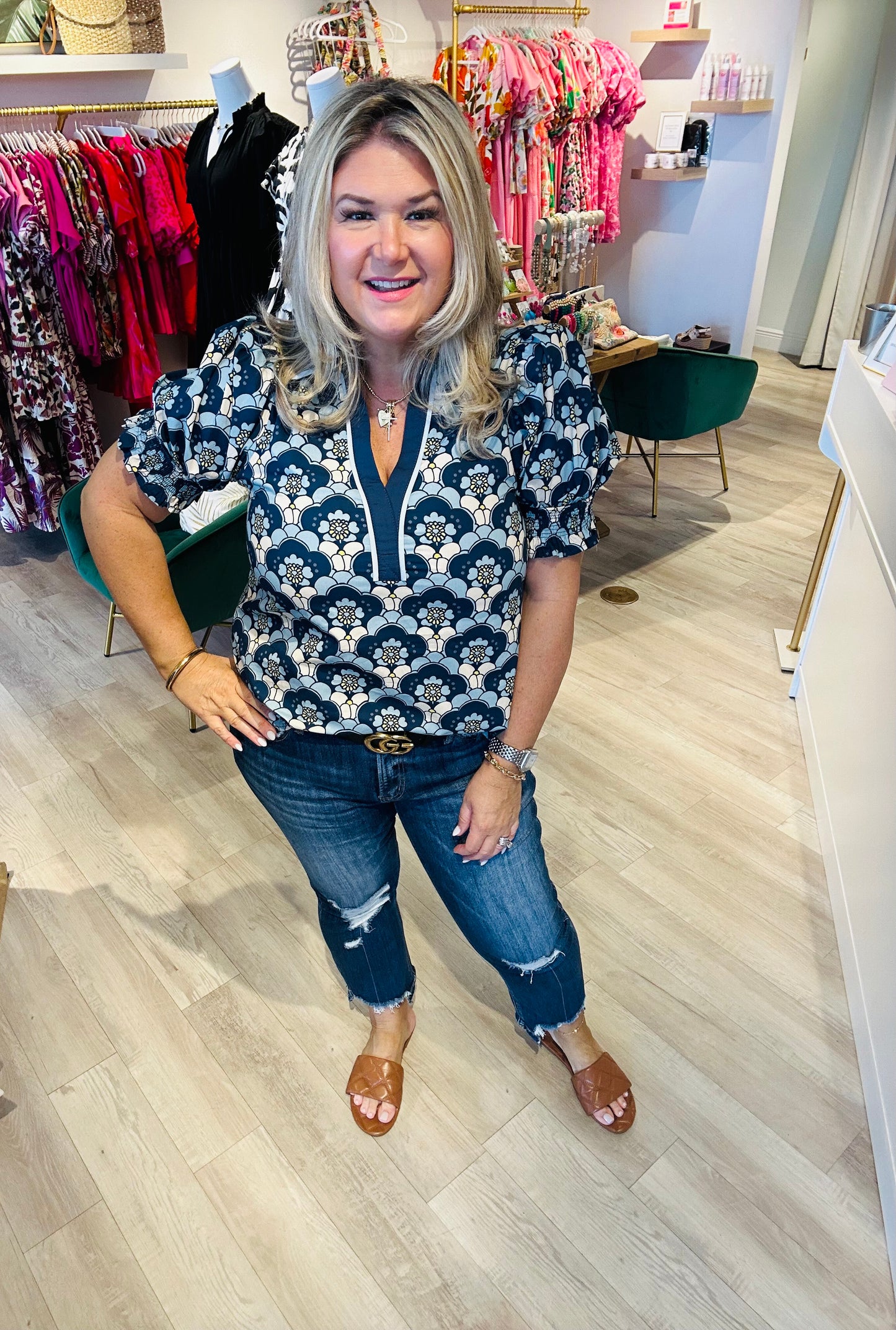 Retro Blooms Top